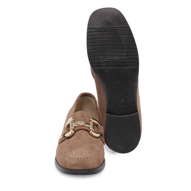 Vizon Hakiki Süet Deri Kadın Loafer - K24S1AY67568-T86 - 4