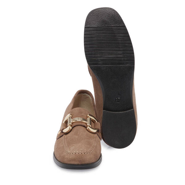 Vizon Hakiki Süet Deri Kadın Loafer - K24S1AY67568-T86 - 4
