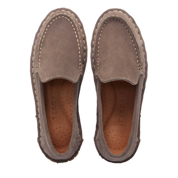 Vizon Hakiki Süet Deri Kadın Loafer - K25I1AY68010-A02 - Tergan