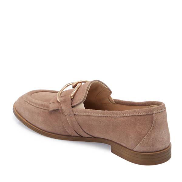 Vizon Hakiki Süet Deri Kadın Loafer - K25I1AY68020-T86 - 3