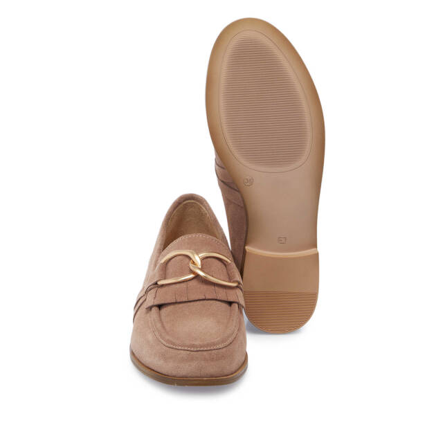 Vizon Hakiki Süet Deri Kadın Loafer - K25I1AY68020-T86 - 4