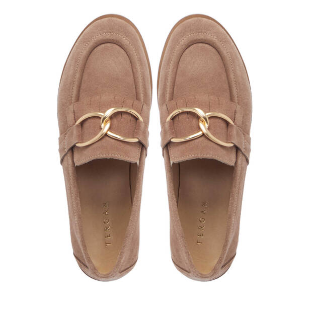 Vizon Hakiki Süet Deri Kadın Loafer - K25I1AY68020-T86 - 5