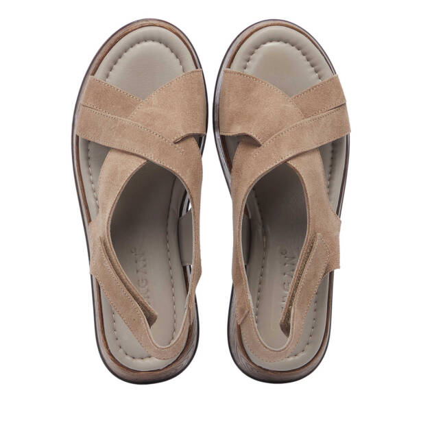 Vizon Hakiki Süet Deri Kadın Sandalet - K25Y1SN67927-A84 - 5