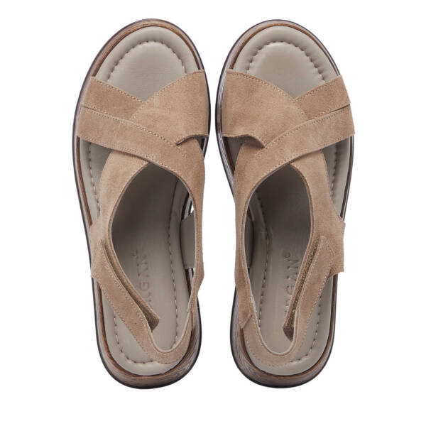 Vizon Hakiki Süet Deri Kadın Sandalet - K25Y1SN67927-A84 - 5