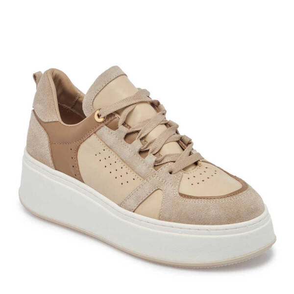 Vizon Hakiki Süet Deri Kadın Sneaker - K24I1AY67133-A02 - 2