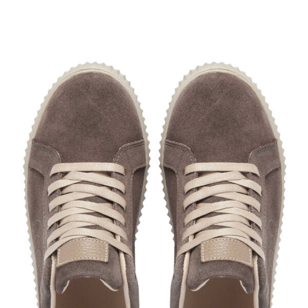 Vizon Hakiki Süet Deri Kadın Sneaker - K24S1AY67593-T86 - 5
