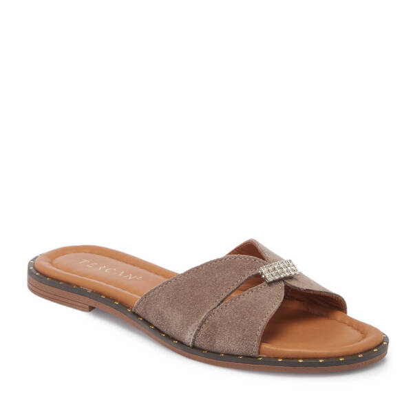 Vizon Hakiki Süet Deri Kadın Terlik - K25Y1TR67779-T86 - 2