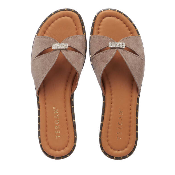 Vizon Hakiki Süet Deri Kadın Terlik - K25Y1TR67779-T86 - 5