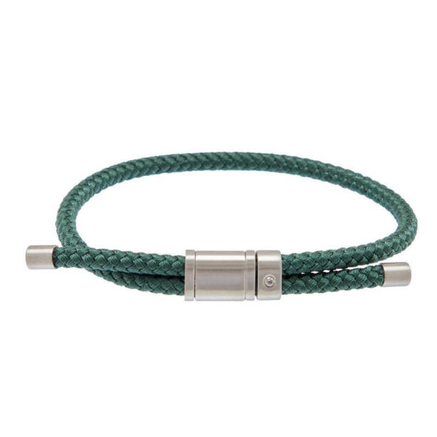Yeşil Deri - Çelik Erkek Bileklik - E1BLK0410450-E90 