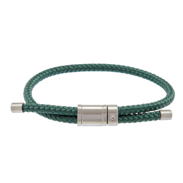 Yeşil Deri - Çelik Erkek Bileklik - E1BLK0410450-E90 - 1