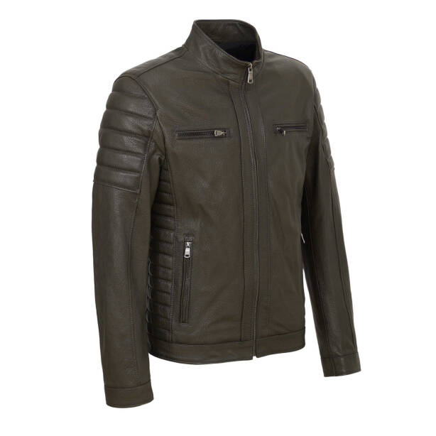 Yeşil Deri Erkek Deri Mont - E23KDM310544-T1M - 2