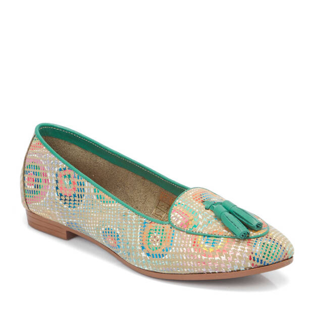 Yeşil Deri Kadın Babet - K25I1AY67759-P9Q - 1