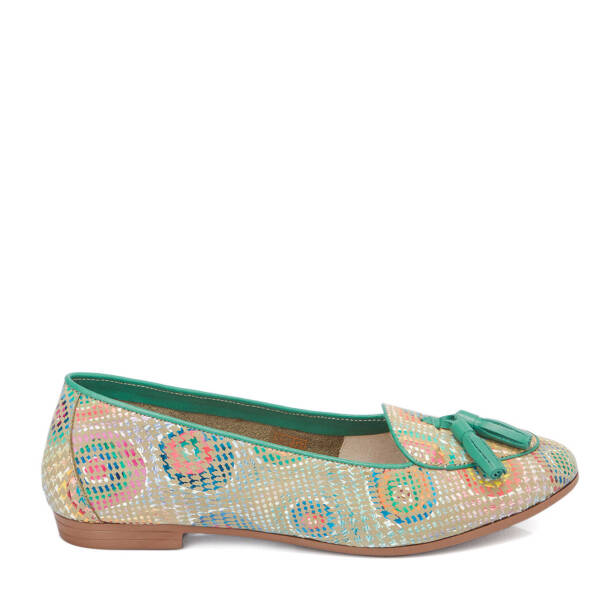 Yeşil Deri Kadın Babet - K25I1AY67759-P9Q - 3