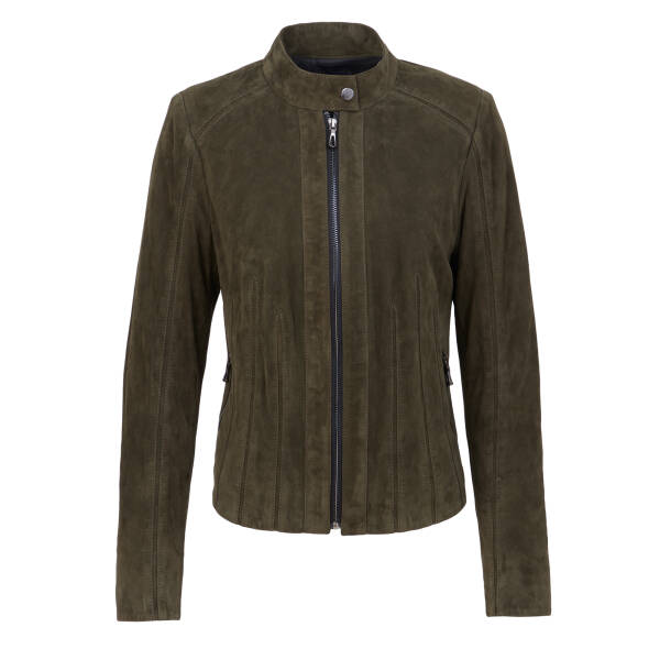 Yeşil Hakiki Deri Kadın Deri Ceket - K24IDM320434-R44 - 1