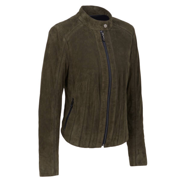 Yeşil Hakiki Deri Kadın Deri Ceket - K24IDM320434-R44 - 2