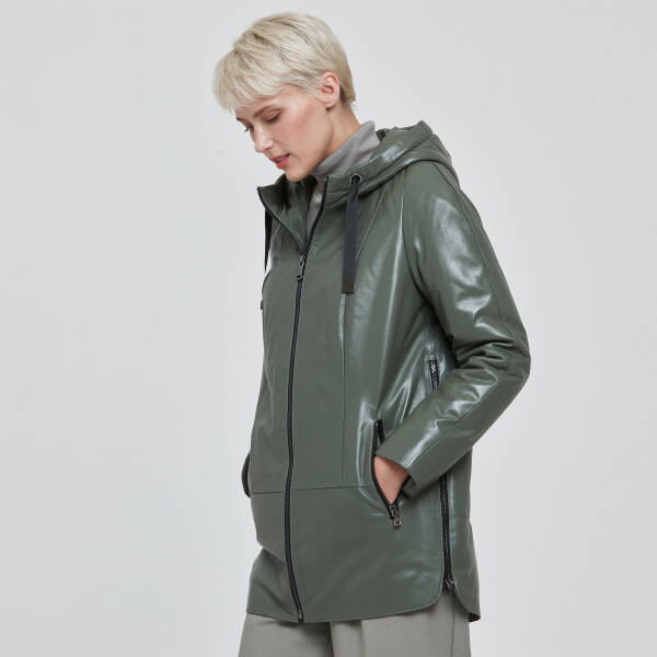 Yeşil Deri Kadın Deri Mont - K23KDM320368-R2Q - 2