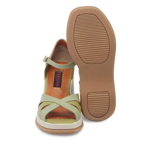 Yeşil Deri Kadın Dolgu Topuklu Ayakkabı - K25Y1AY67904-G81 - 4