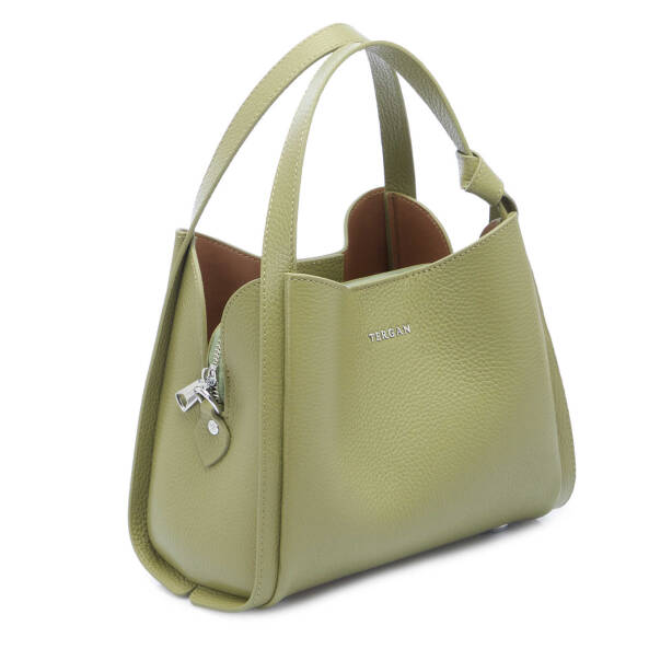 Yeşil Hakiki Deri Kadın El Çantası - S25Y1BC80351-U5V - 3