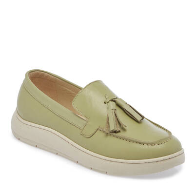  Yeşil Deri Kadın Loafer - K24I1AY67139-G81 - 1