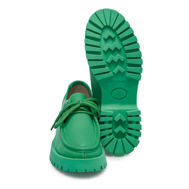 Yeşil Deri Kadın Makosen - K24S1AY67642-C47 - Tergan