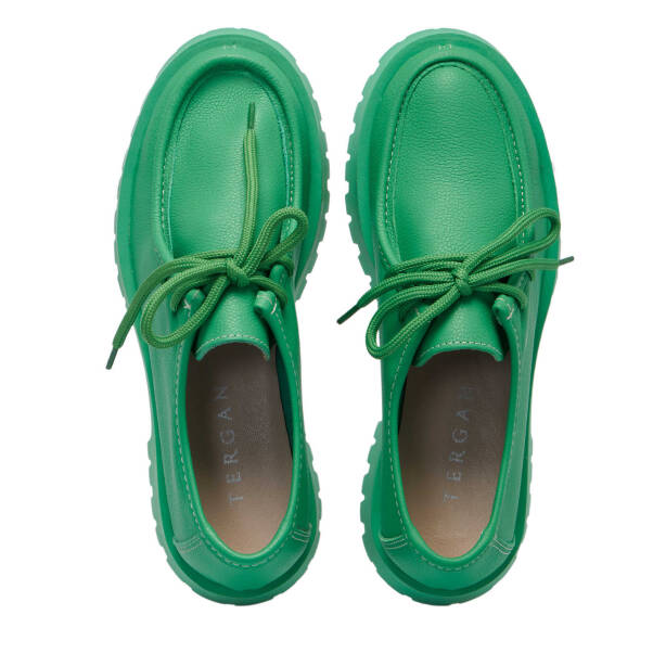 Yeşil Deri Kadın Makosen - K24S1AY67642-C47 - Tergan
