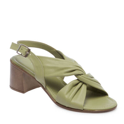  Yeşil Deri Kadın Sandalet - K24Y1AY67230-G81 