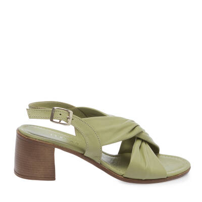  Yeşil Deri Kadın Sandalet - K24Y1AY67230-G81 - 3