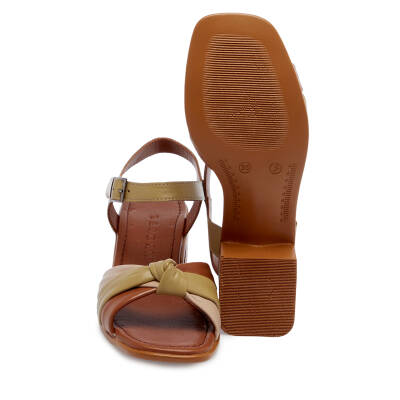  Yeşil Deri Kadın Sandalet - K24Y1SN67115-G81 - 4