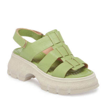 Yeşil Deri Kadın Sandalet - K24Y1SN67154-G81 
