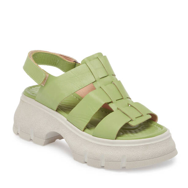 Yeşil Deri Kadın Sandalet - K24Y1SN67154-G81 - Tergan