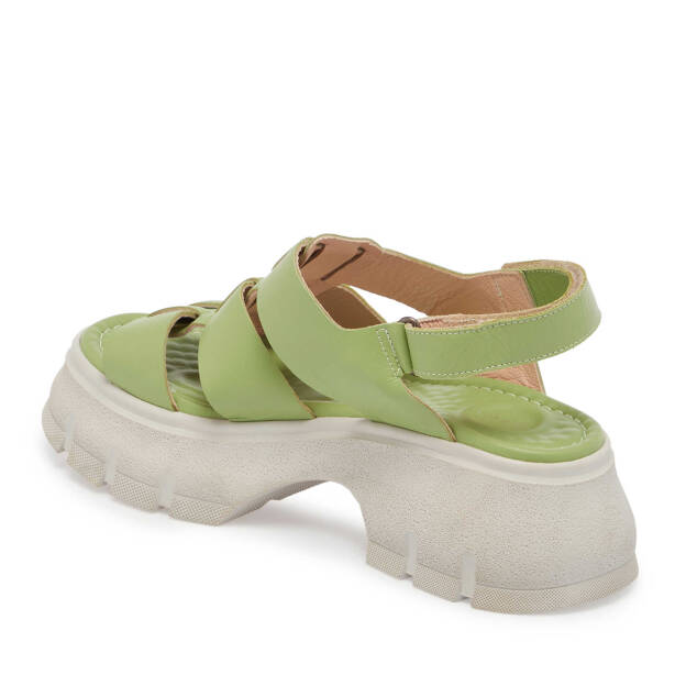 Yeşil Deri Kadın Sandalet - K24Y1SN67154-G81 - Tergan