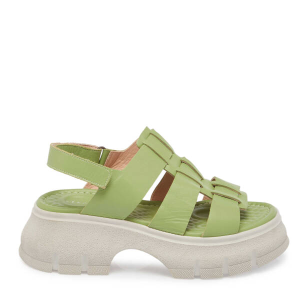Yeşil Deri Kadın Sandalet - K24Y1SN67154-G81 - Tergan