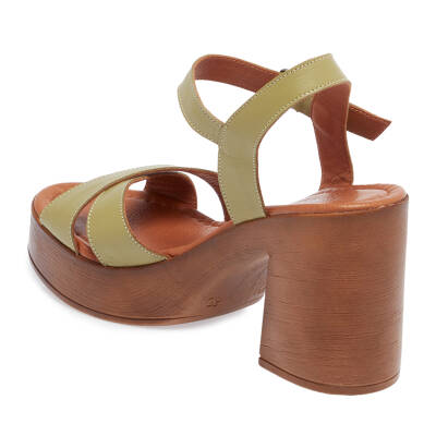  Yeşil Deri Kadın Sandalet - K24Y1SN67239-G81 - 2