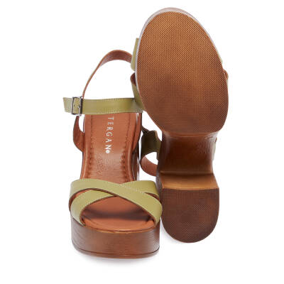  Yeşil Deri Kadın Sandalet - K24Y1SN67239-G81 - 4