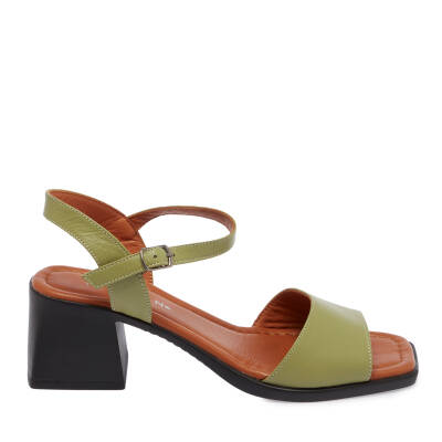  Yeşil Deri Kadın Sandalet - K24Y1SN67240-G81 - 3