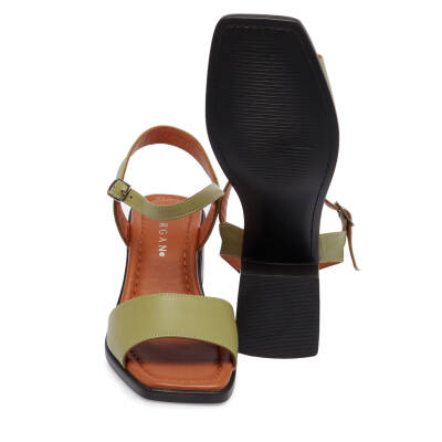  Yeşil Deri Kadın Sandalet - K24Y1SN67240-G81 - 4