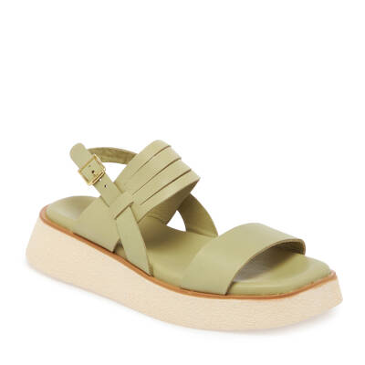  Yeşil Deri Kadın Sandalet - K24Y1SN67260-G81 