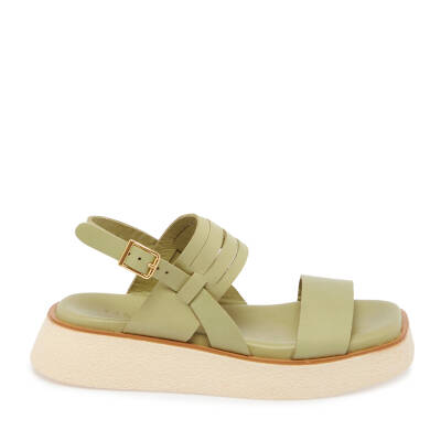  Yeşil Deri Kadın Sandalet - K24Y1SN67260-G81 - 3
