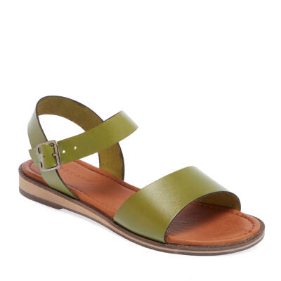  Yeşil Deri Kadın Sandalet - K24Y1SN67275-H48 