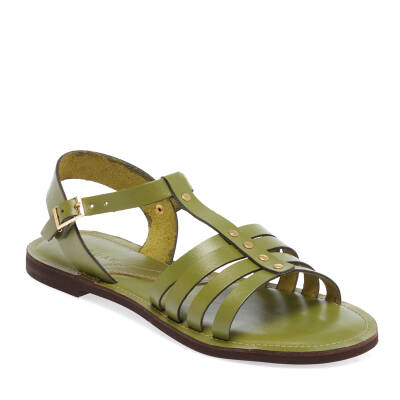  Yeşil Deri Kadın Sandalet - K24Y1SN67276-H48 