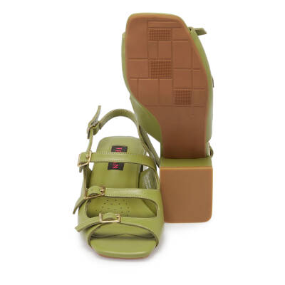 Yeşil Deri Kadın Sandalet - K24Y1SN67292-G81 - 4