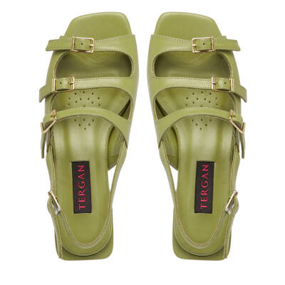 Yeşil Deri Kadın Sandalet - K24Y1SN67292-G81 - 5