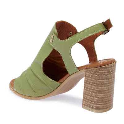 Yeşil Deri Kadın Sandalet - K24Y1SN67695-G81 - 2