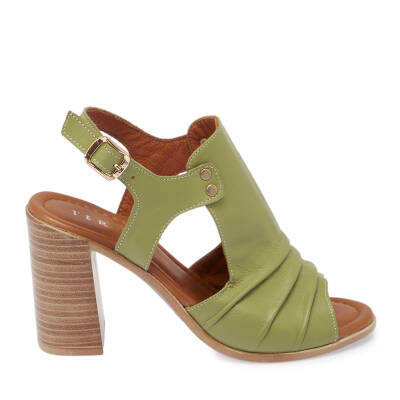 Yeşil Deri Kadın Sandalet - K24Y1SN67695-G81 - 3