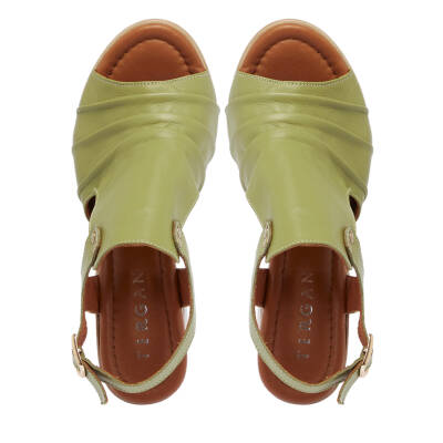 Yeşil Deri Kadın Sandalet - K24Y1SN67695-G81 - 5