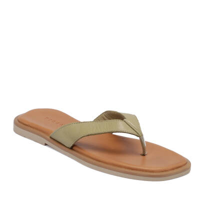 Yeşil Deri Kadın Sandalet - K24Y1TR67437-G81 - 1