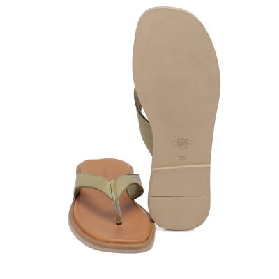 Yeşil Deri Kadın Sandalet - K24Y1TR67437-G81 - 4