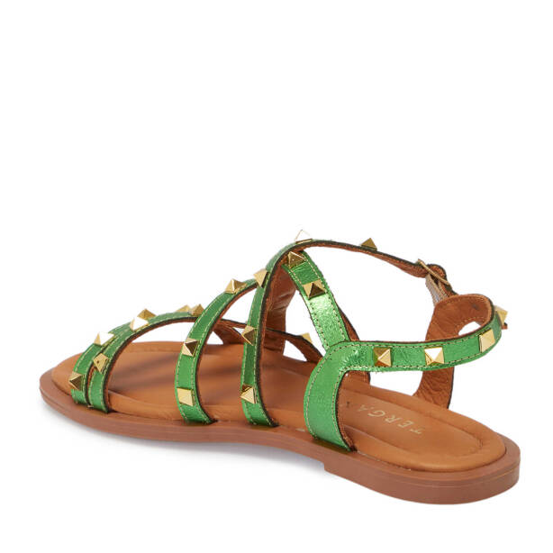 Yeşil Deri Kadın Sandalet - K25Y1SN67778-G81 - Tergan
