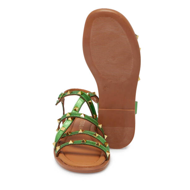 Yeşil Deri Kadın Sandalet - K25Y1SN67778-G81 - Tergan