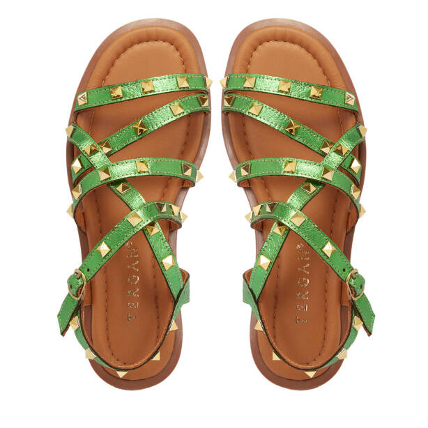 Yeşil Deri Kadın Sandalet - K25Y1SN67778-G81 - Tergan